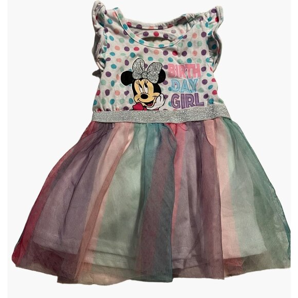 Disney Junior Minnie Mouse Toddler Birthday Girls Dress Size 2T Tulle Skirt Twir - Picture 1 of 4